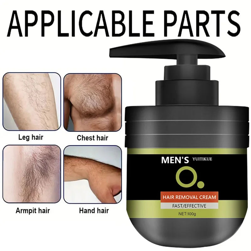 100g Men's Hair Removal Cream - Gentle and non-irritating, suitable for armpits, lips, arms, legs and intimate parts, effective