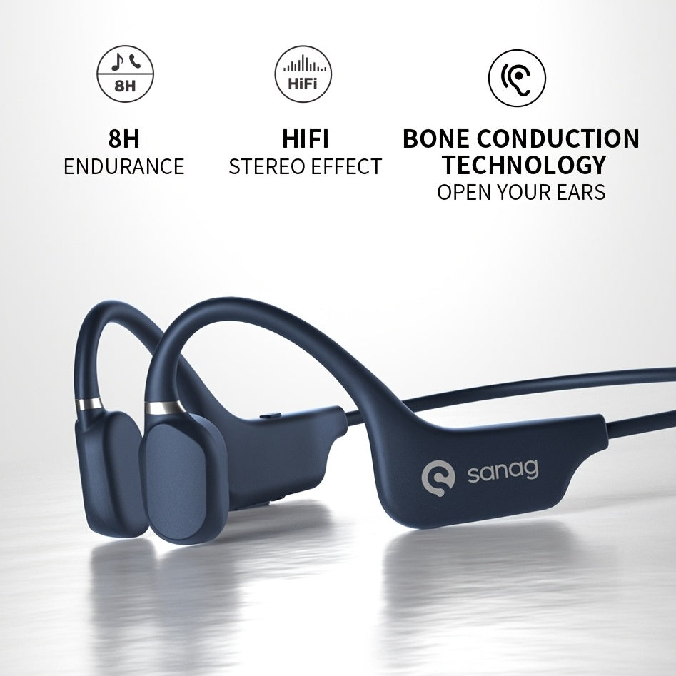 Sanag A5X True Bone Conduction Earphone Open Ear Wireless Sport Headphones High Quality Headset 3D Stereo Sound