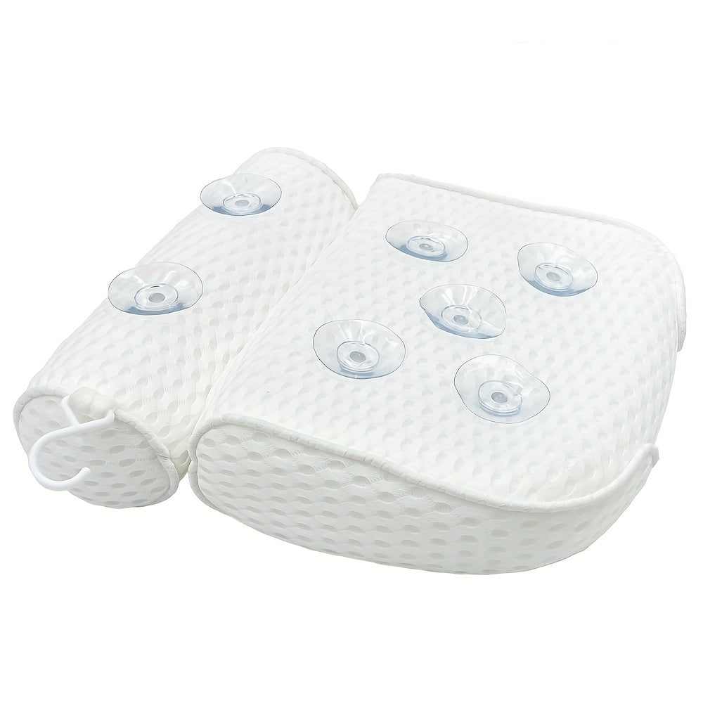 1pc Spa-like Bathtub Pillow with Non-Slip Suction Cups for Neck and Back Support bathroom accessories Bath/Bathroom Accessories