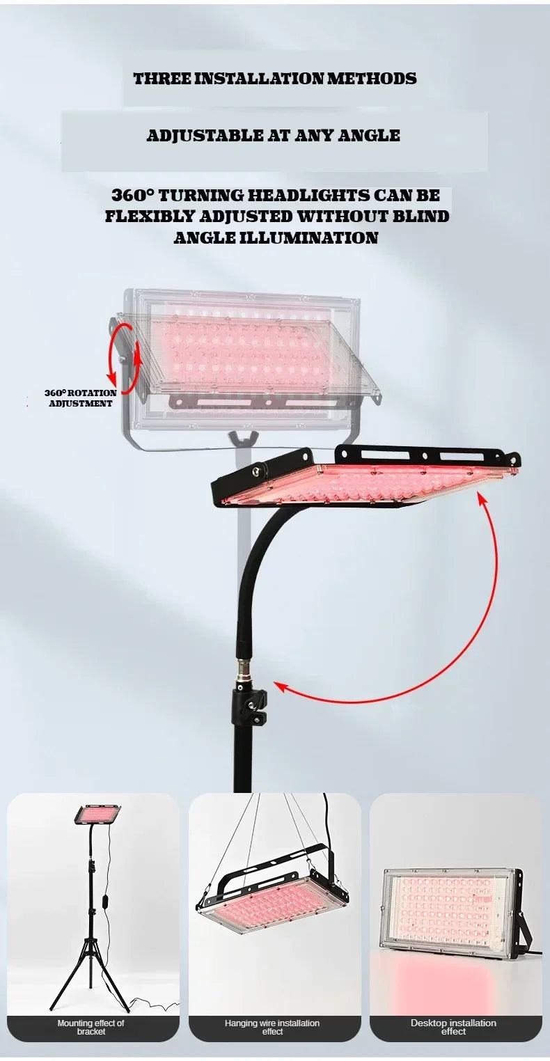 Red Light Therapy for Body,3 in 1 Deep 660&850 nm Infrared Light Therapy Panel Lamp with Bracket for Face, Muscles Pain, Joints