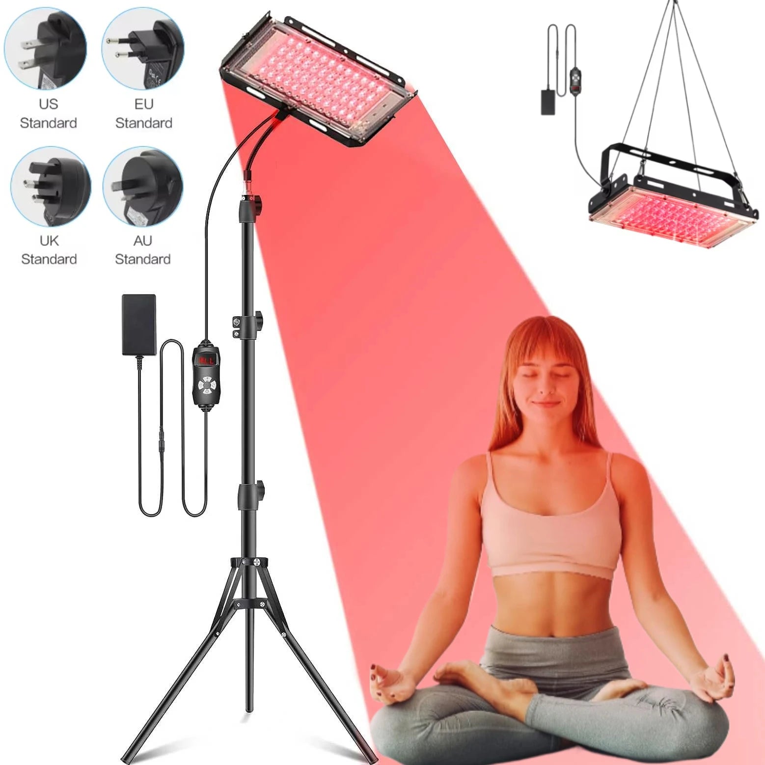 Red Light Therapy for Body,3 in 1 Deep 660&850 nm Infrared Light Therapy Panel Lamp with Bracket for Face, Muscles Pain, Joints