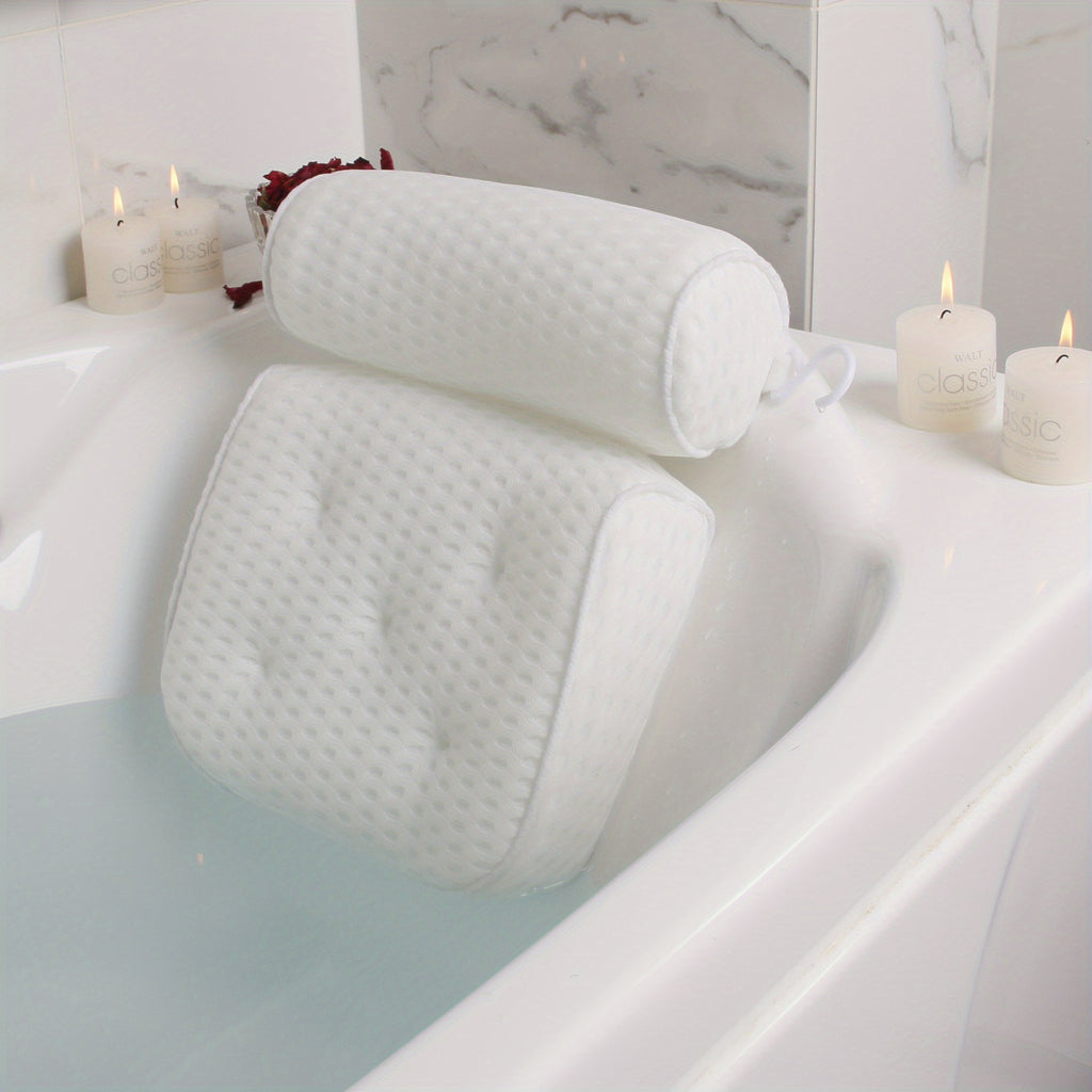 1pc Spa-like Bathtub Pillow with Non-Slip Suction Cups for Neck and Back Support bathroom accessories Bath/Bathroom Accessories