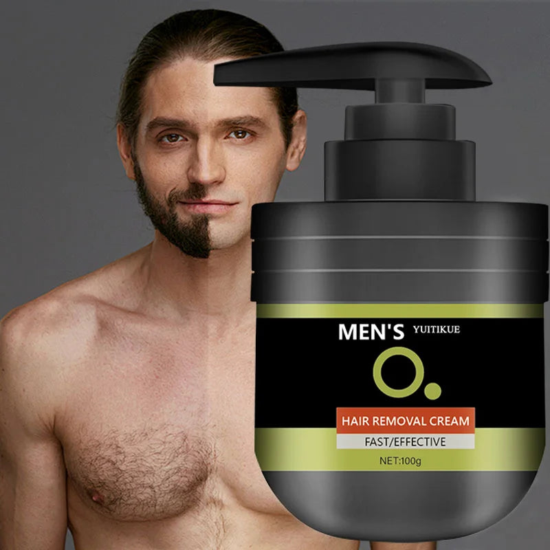 100g Men's Hair Removal Cream - Gentle and non-irritating, suitable for armpits, lips, arms, legs and intimate parts, effective